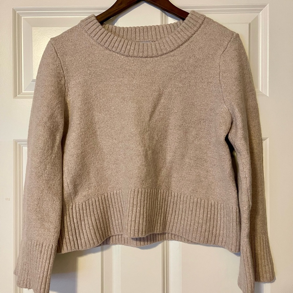 Halston Heritage Taupe Crew Neck Sweater